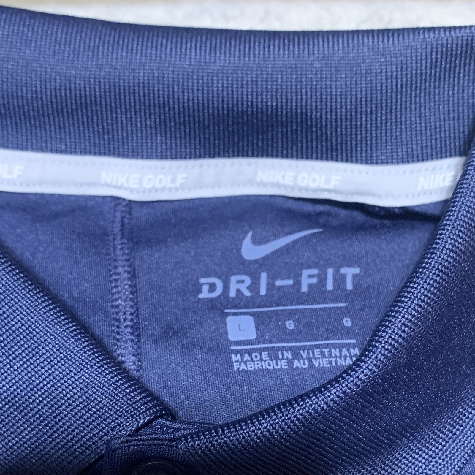 Nike Golf Dri-FIT USA Polo Shirt Men’s L Regular Blue Solid Short Sleeve