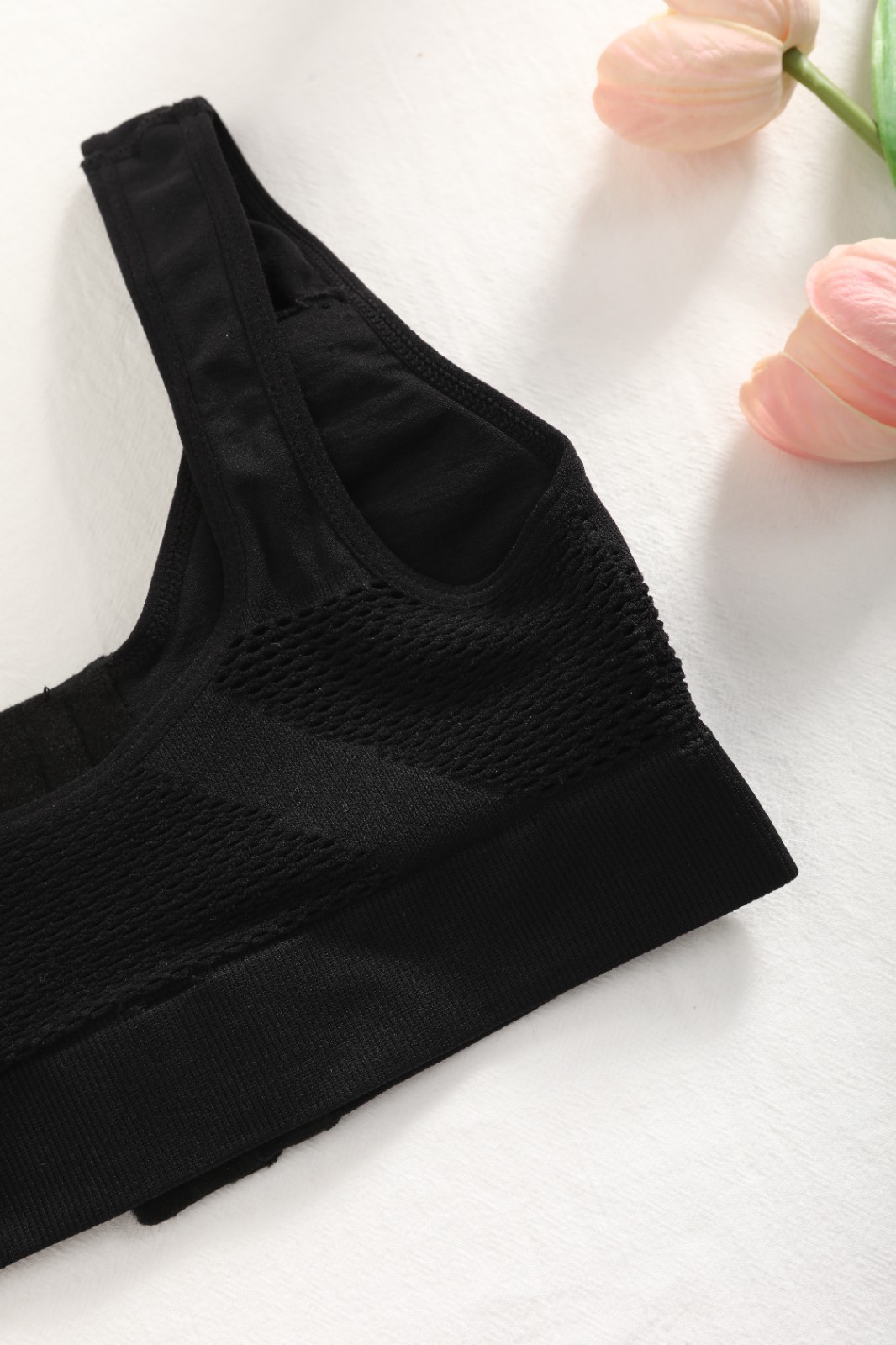 Front Closure Wireless Bra Breathable Mesh Post-Surgery Support