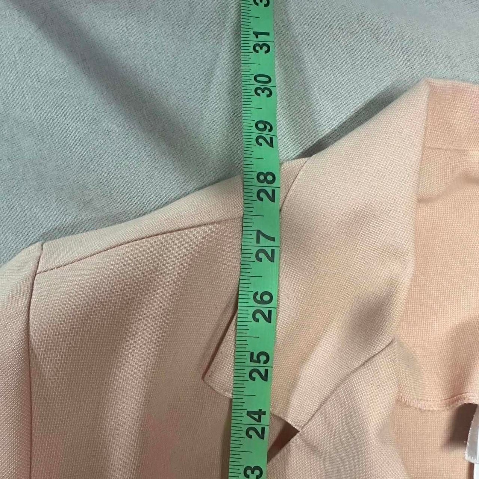 Fairycore office siren peach button blazer with collar, pockets, and tie waist