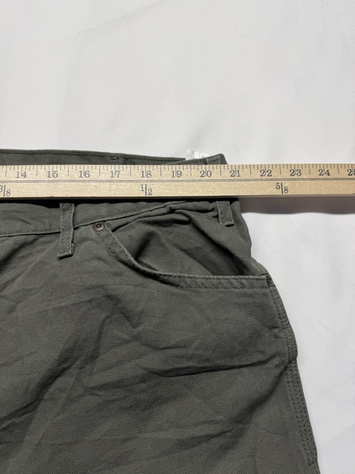 Dickies Pants Mens 42×30 Green Canvas Carpenter Relaxed Hammer Loop Workwear