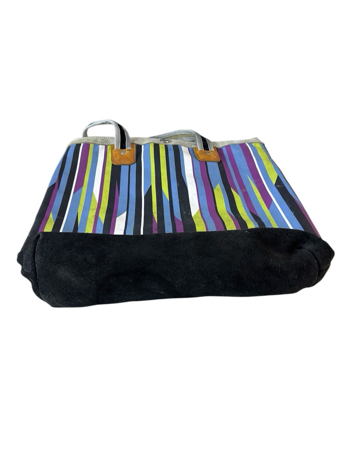 MSPC master-piece Tote Bag Multicolor Stripe Canvas/Suede