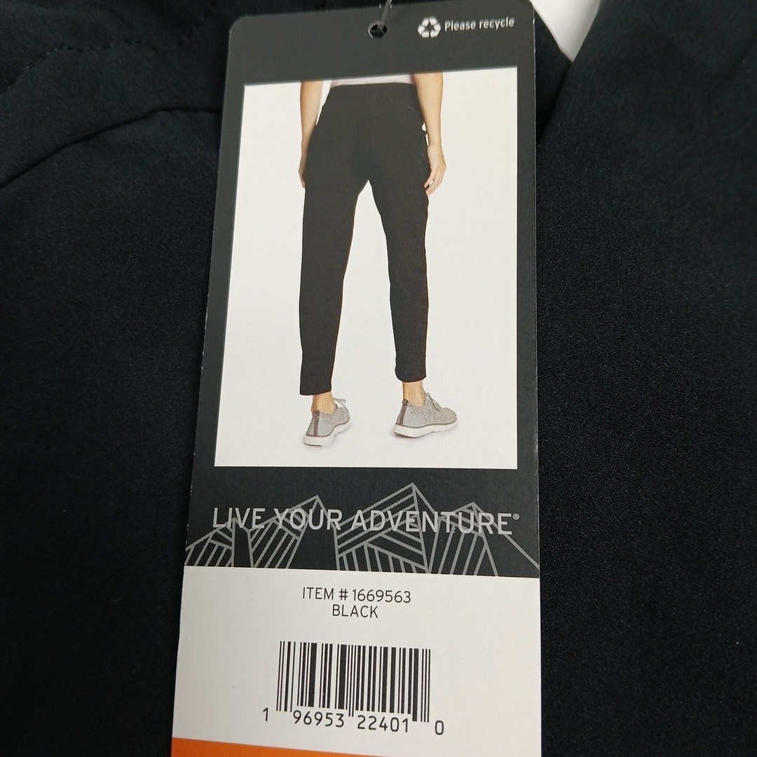 Eddie Bauer Ladies Traveler Ankle Pant 2XL Black 44-46 Waist 28 Inseam Stretchy