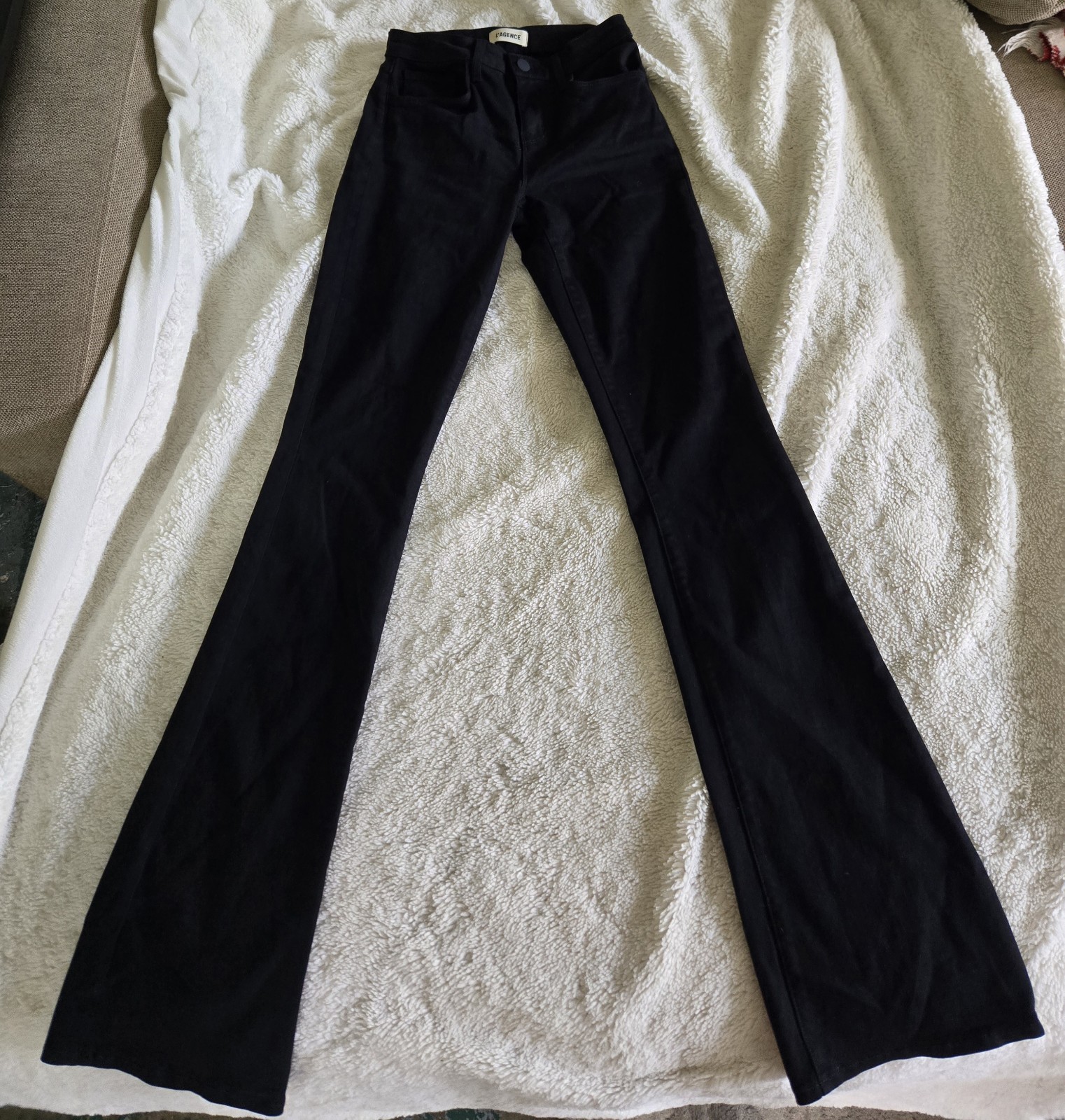 L’AGENCE Selma High Rise Bootcut Jeans in Noir Black Size 23 Super Stretch