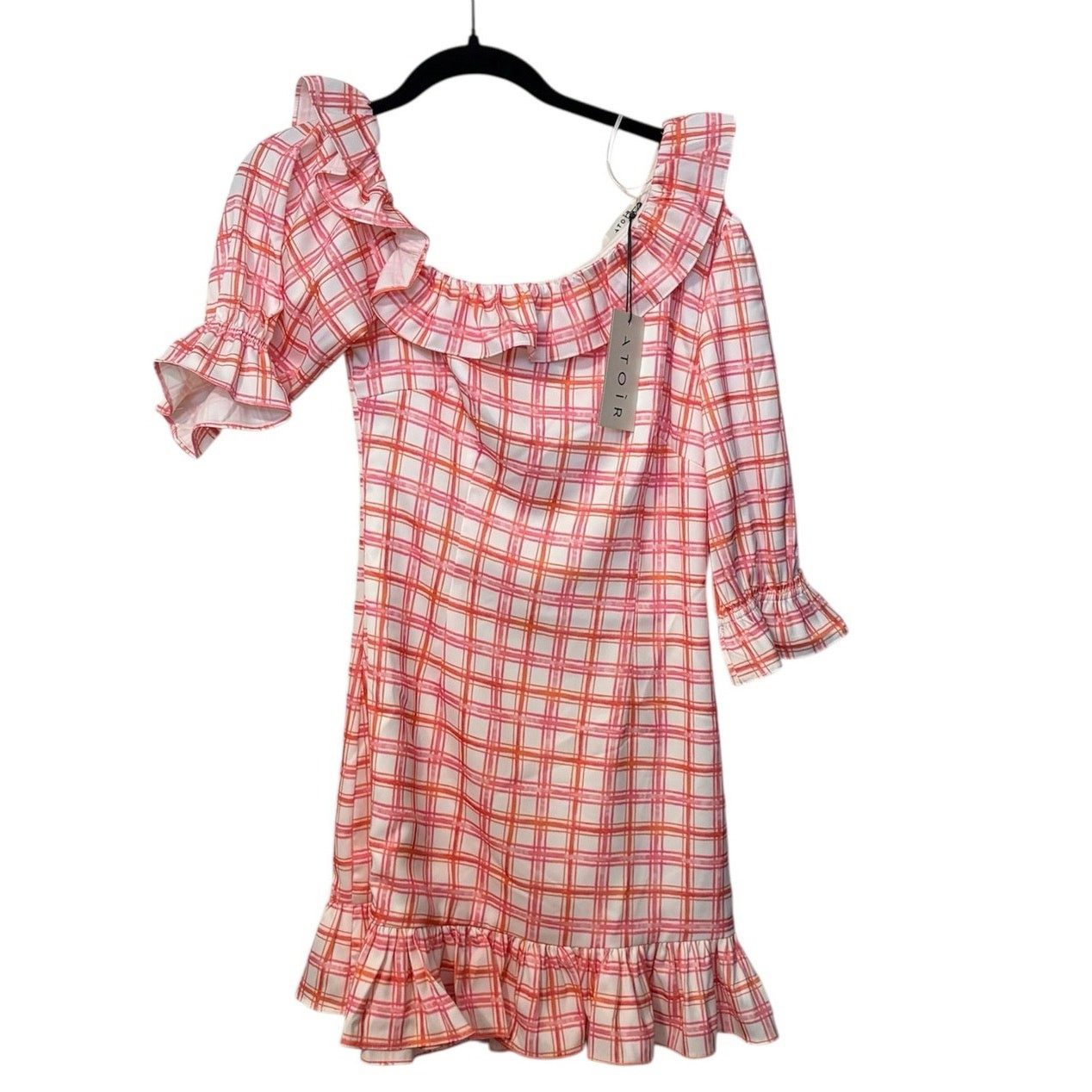 Atoir NWT Pink Striped Ruffle The Esmeray Mini Dress Size Medium US 10