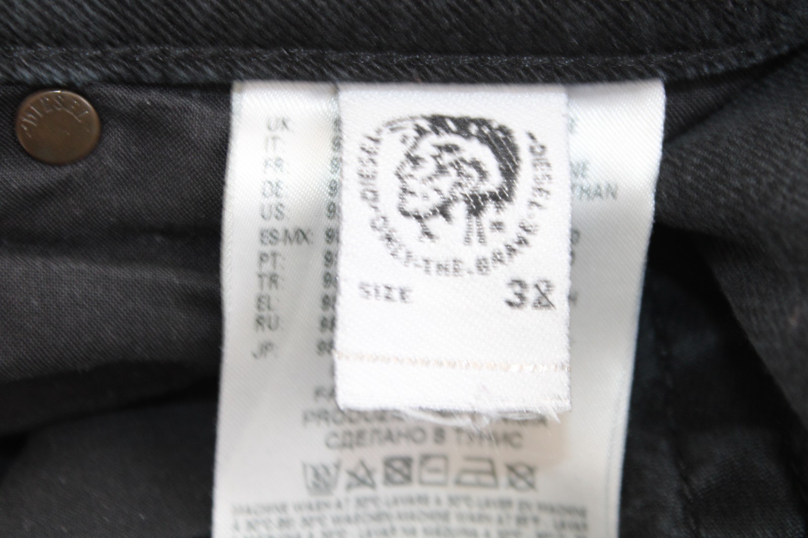 Diesel Thommer W32 L32 Jeans Black Slim Skinny Taper Stretch Tapered 32R Zip