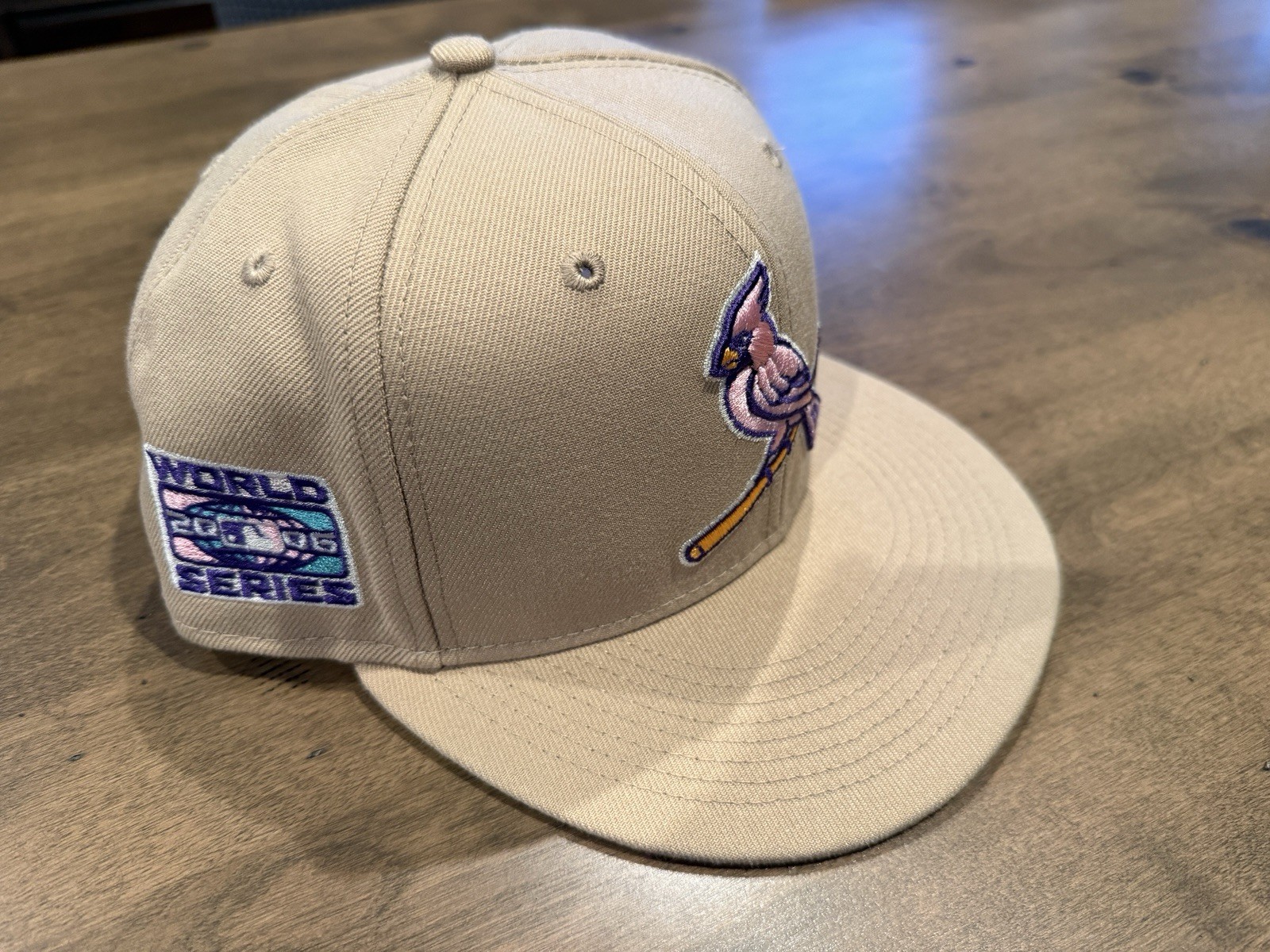 New Era 59FIFTY St. Louis Cardinals Beige Pink Brim Fitted Cap Men’s 7 3/8