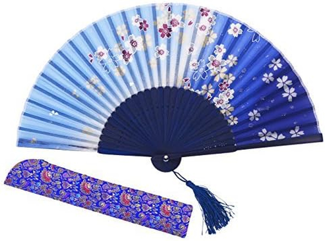 Charming Elegant Modern Woman Handmade Bamboo Silk 8.27″ (21Cm) Folding Fan Pock
