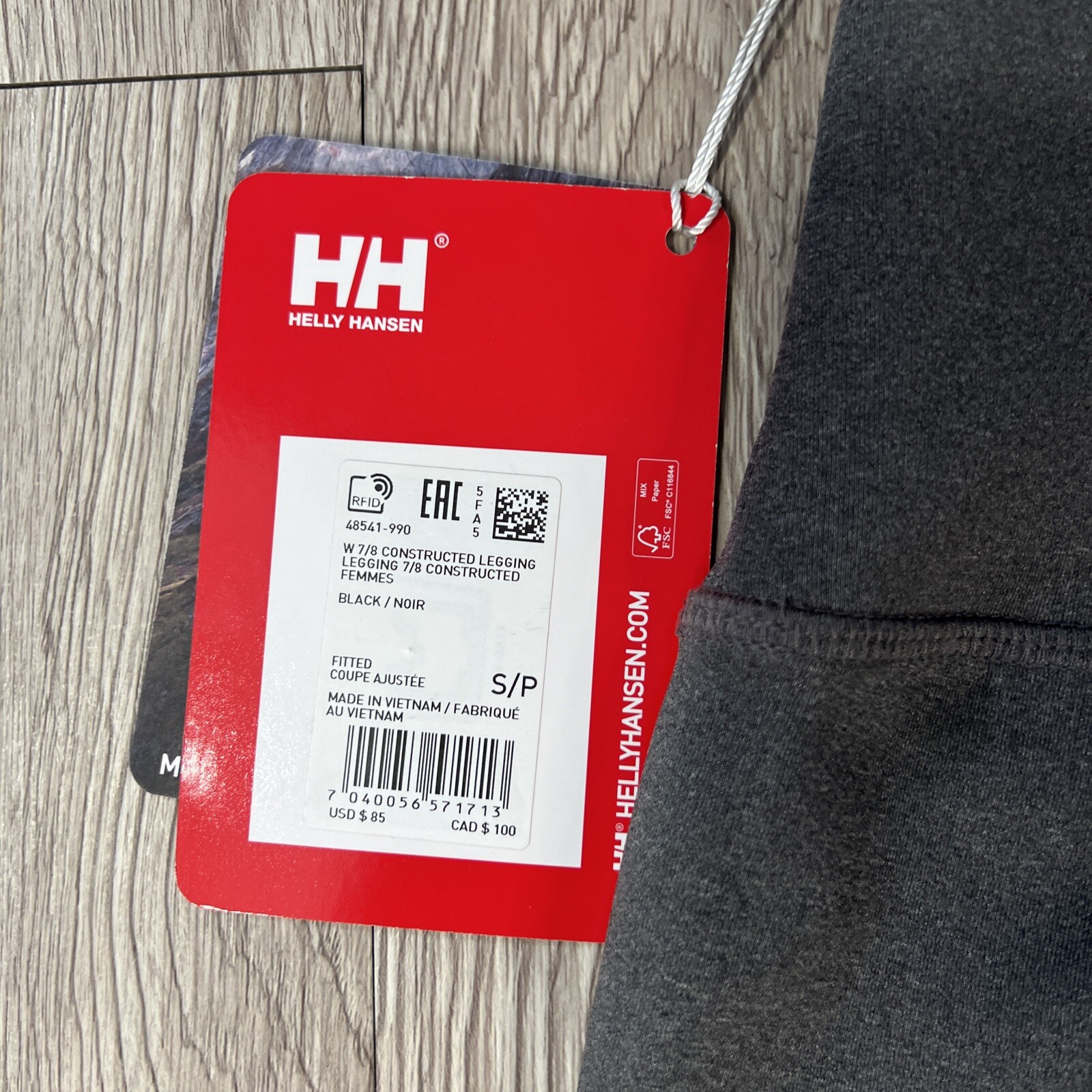 Helly Hansen Women’s 7/8 Constructed Leggings Fitted Size S/P Black New