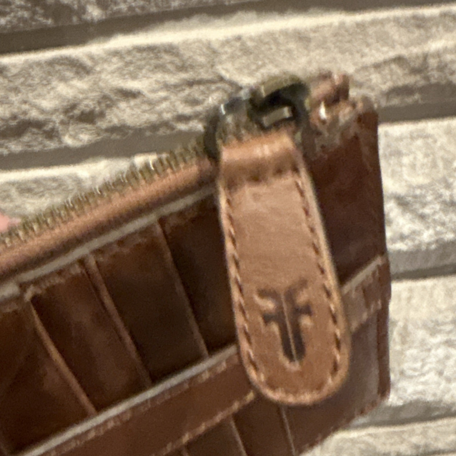 Frye Melissa Snap Card Wallet Cognac Leather Slim Card Case Excellent Condition