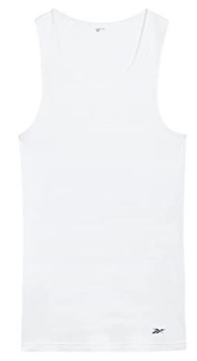 3 GENUINE REEBOK 4XL BIG & TALL 100% COTTON WHITE TANK TOP T SHIRTS UNDERSHIRTS