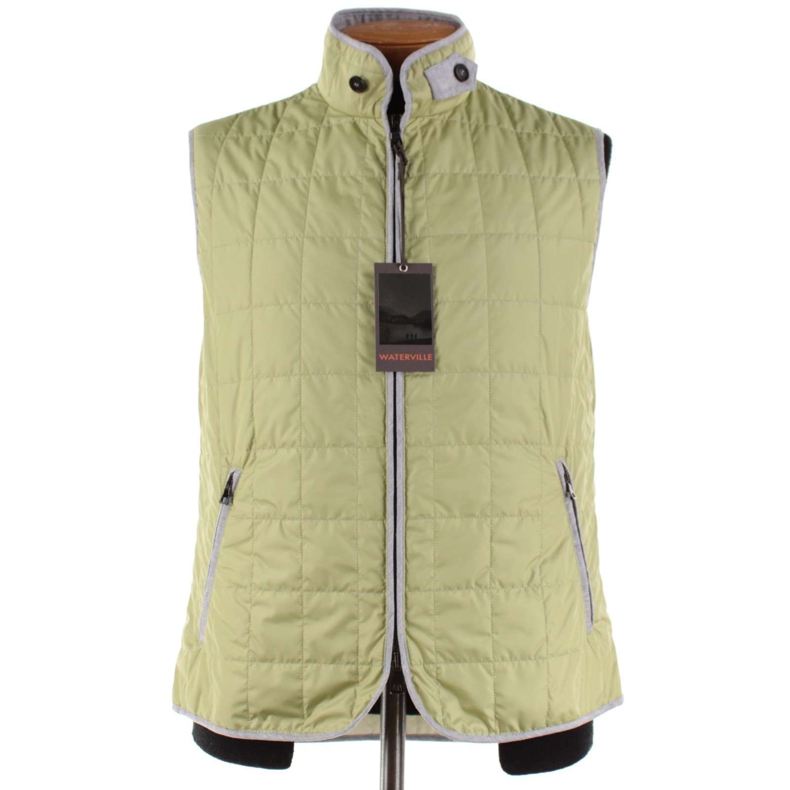 Waterville NWT Polyester Quilted Vest Size 52 (XL US) Fit In Solid Green