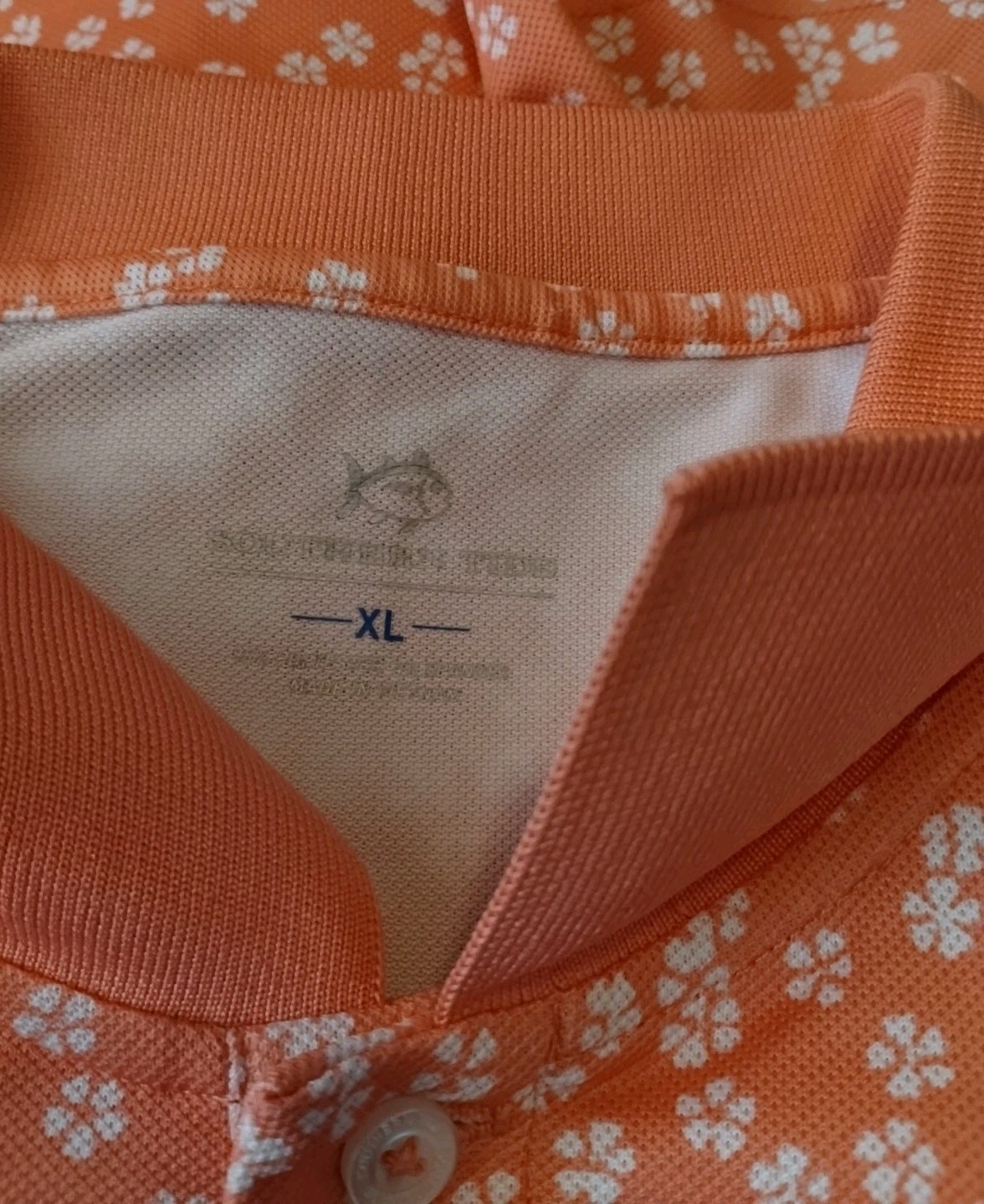 Southern Tide Men’s XL Fort Frederik Print Performance Polo Shirt Golf Casual
