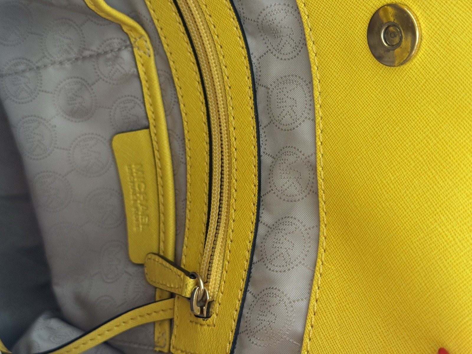 Michael Kors Yellow Studded Satchel Top Handle Bag w/ Lock