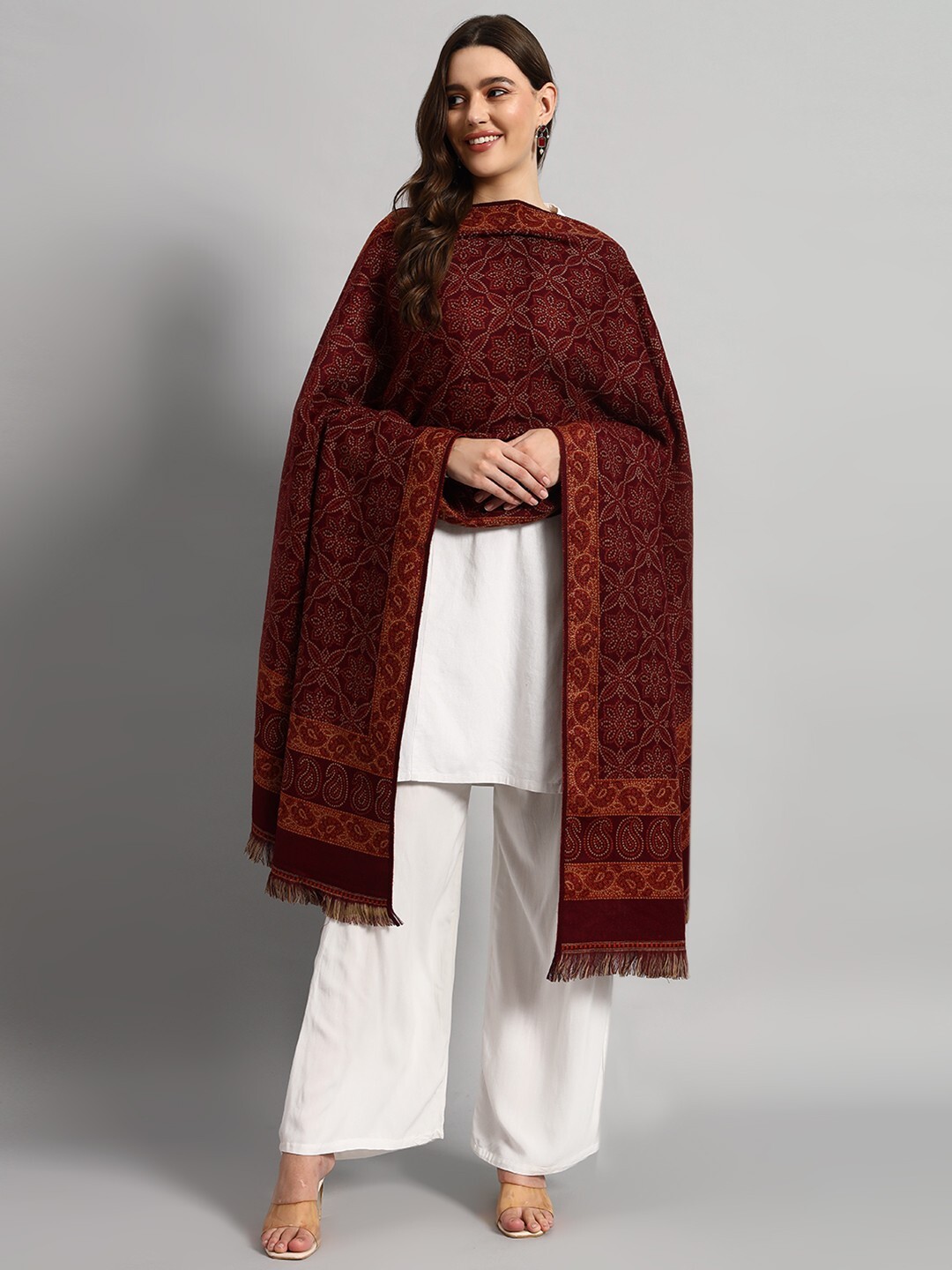 Oversized Blanket Cashmere Large Scarf Shawl Wrap Oversize Wool Throw Indian 80″