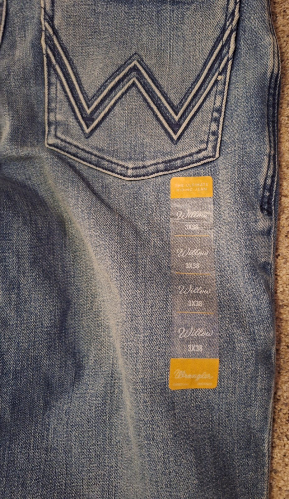Wrangler Jeans Womens 3×38 Blue Willow Ultimate Riding Jean Stretch Denim NEW