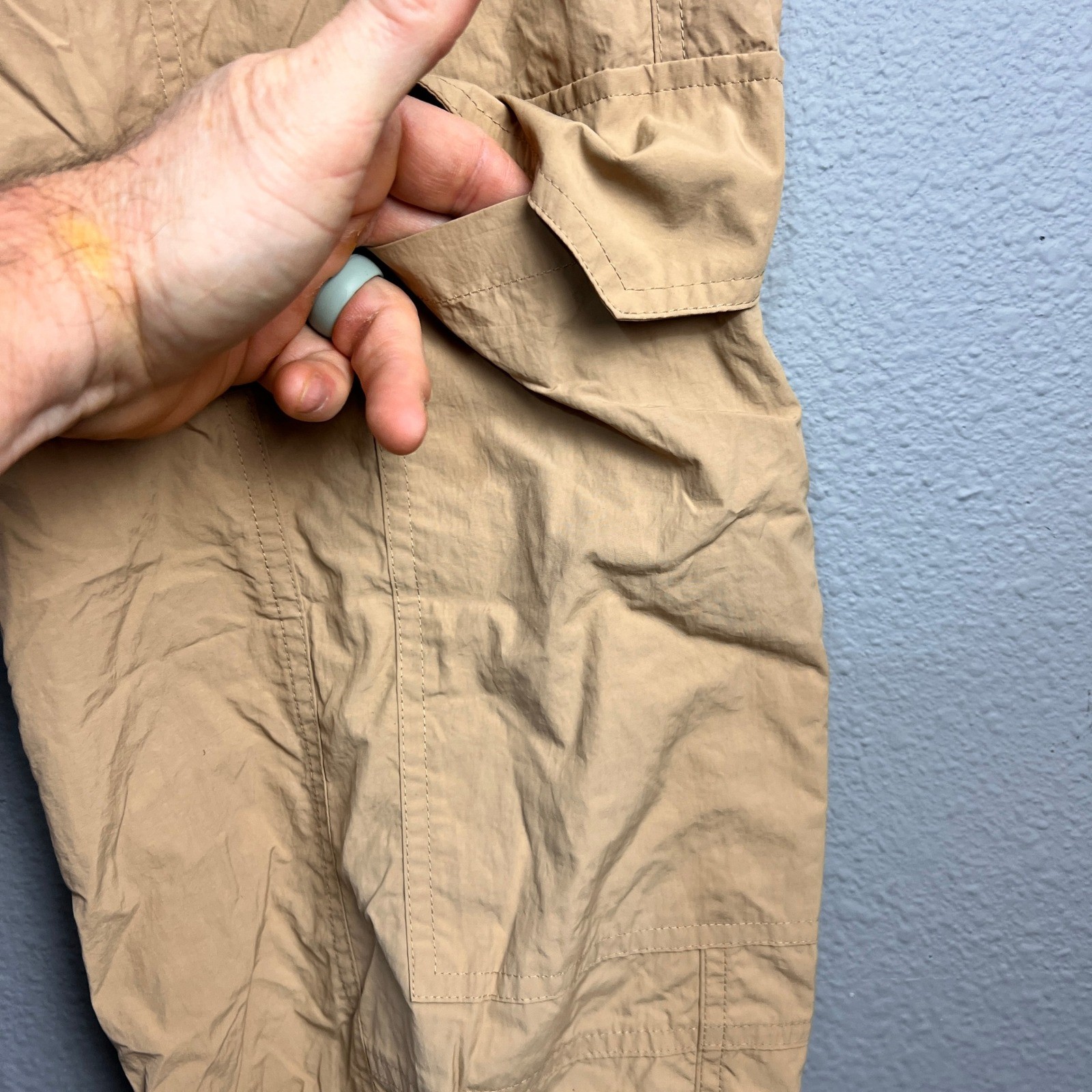 Gianni Bini Tan Khaki Paperbag Gorpcore Waist Cargo Jogger Pants Size 4 Utility