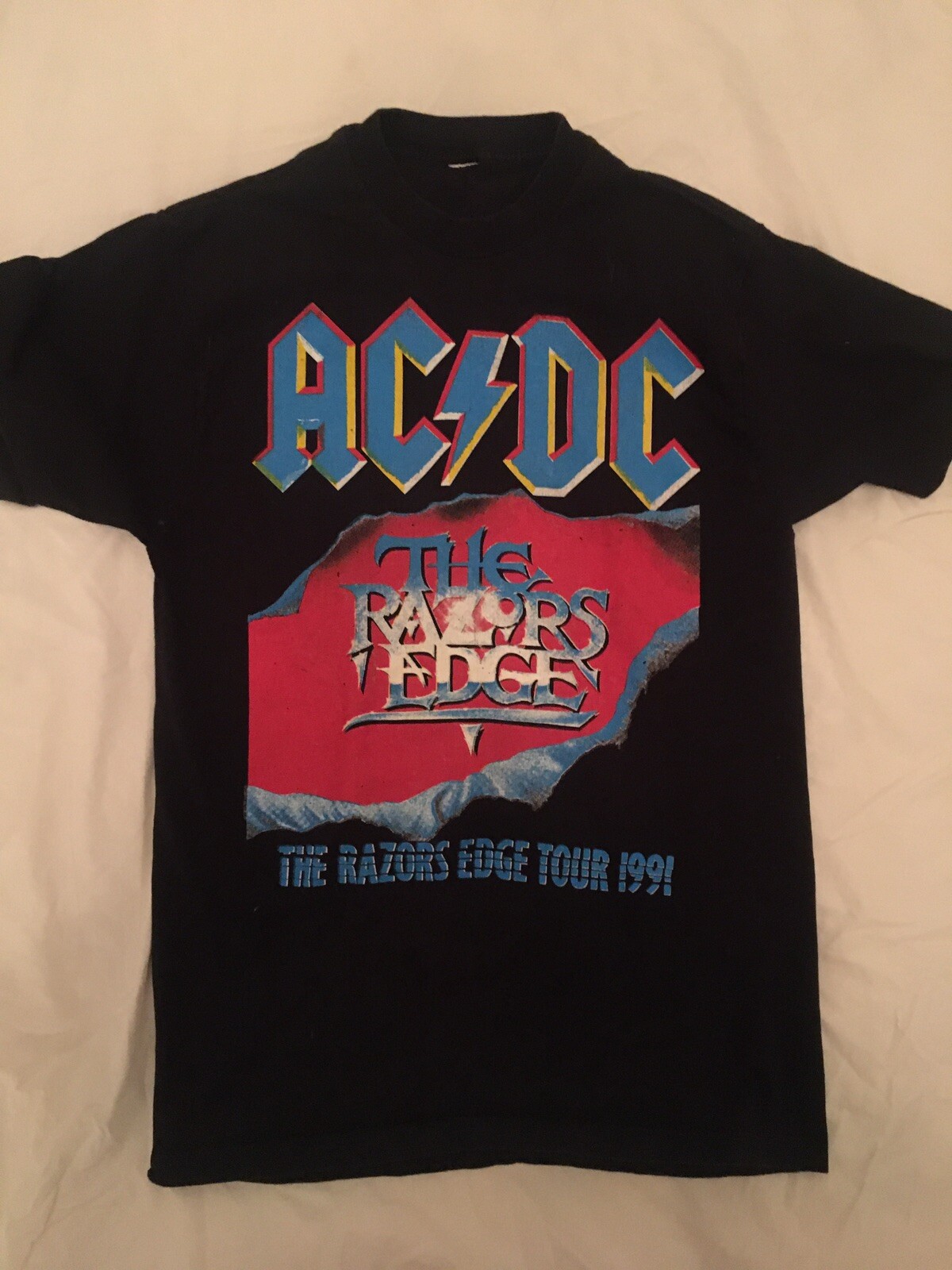 Vintage AC/DC AC DC Size LARGE Razors Edge Tour Angus Young