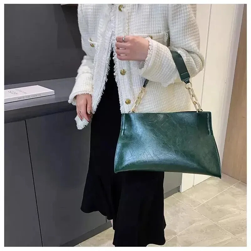 Women’s Large Capacity Soft Leather Shoulder Bag Crossbody Tote Handbag Purse
