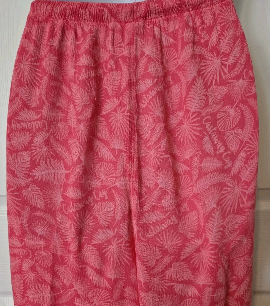 Disney Cruise Line Coral Leaf Wide Leg Elastic Drawstring Pants Sz XL