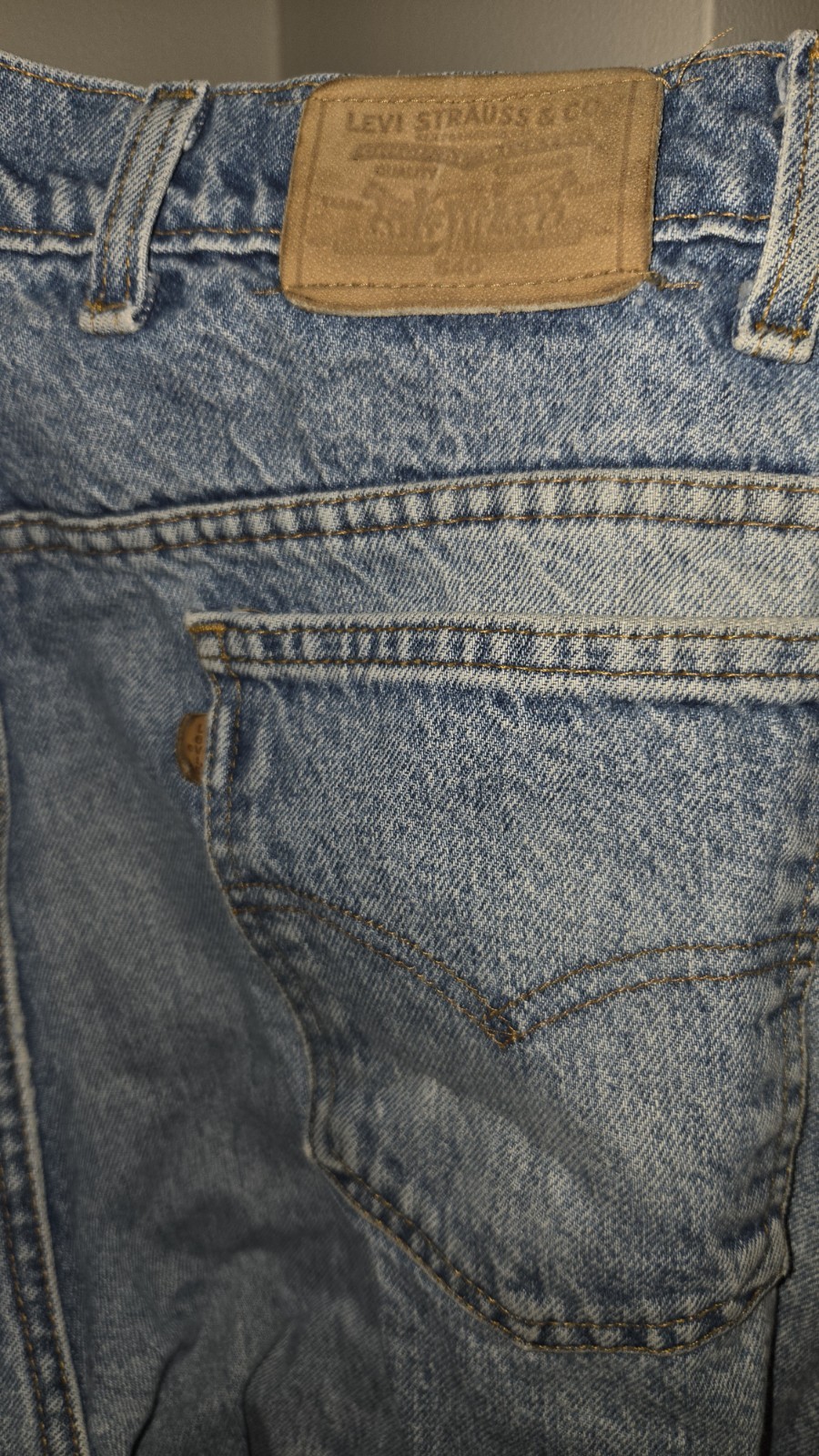 Vintage 1991 Levi’s 540 Leather Tab Relaxed Straight Jeans Made in USA 46×30 90s