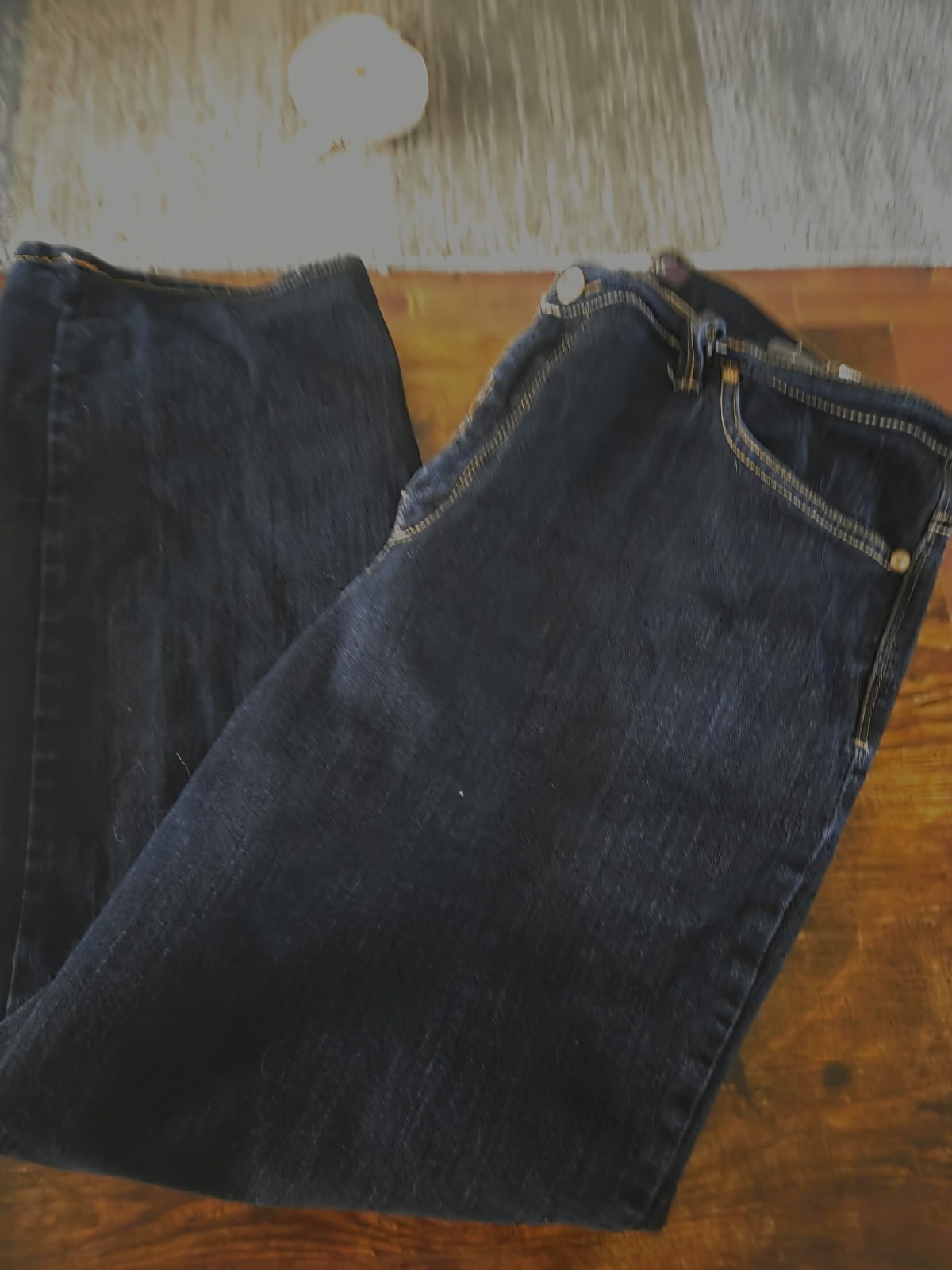 Gloria Vanderbilt Women Blue Dark Wash Straight Jeans Mid Rise 5-Pocket Size 16p