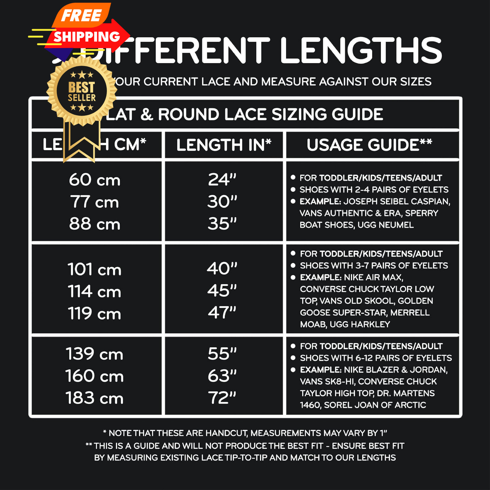 THE ORIGINAL STRETCHLACE Round Elastic Shoelaces – 40″ Inches (101 cm), Black