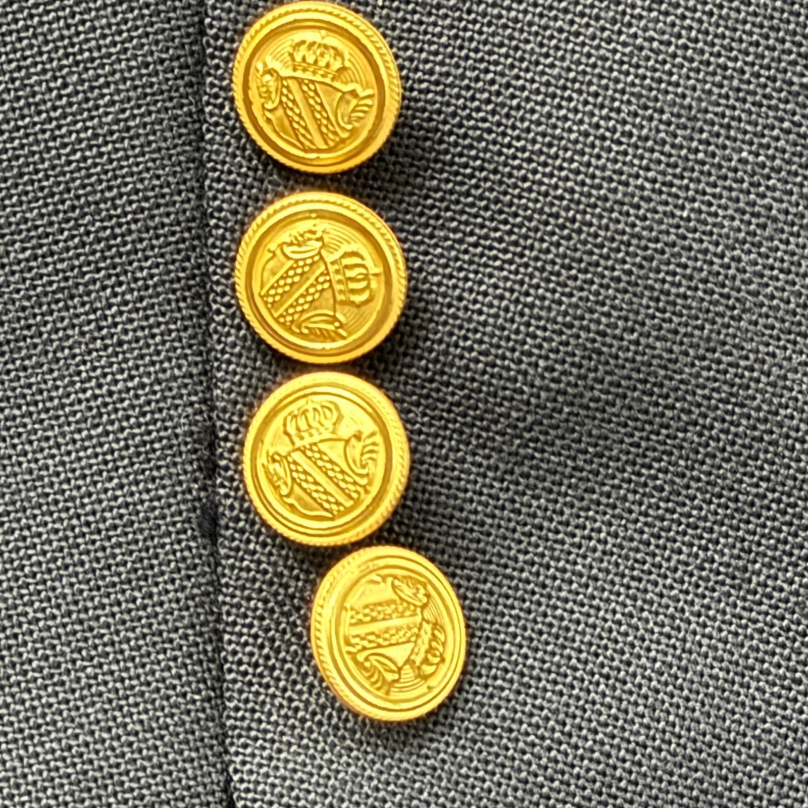 Arnold Palmer for KG Menswear Navy Blue Hopsack Blazer Gold Buttons 40S USA Made