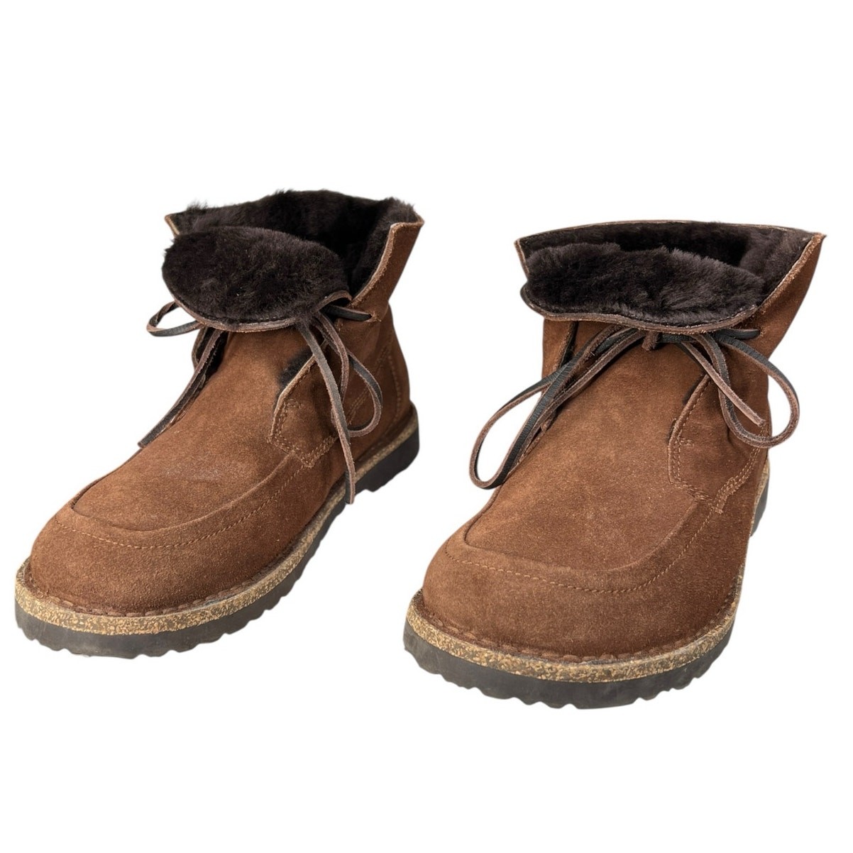 Birkenstock Unisex Bakki Brown Suede Shearling Ankle Boot Size 39 M 6 W 8