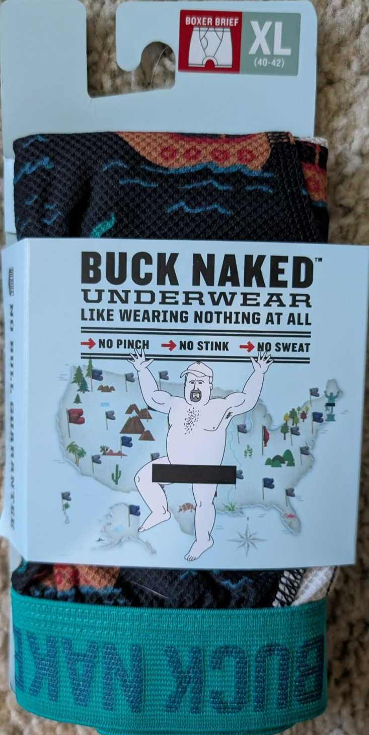 Duluth Trading Buck Naked Boxer Briefs Sz XL (40-42) Dark Blue w/ Pirate Ships