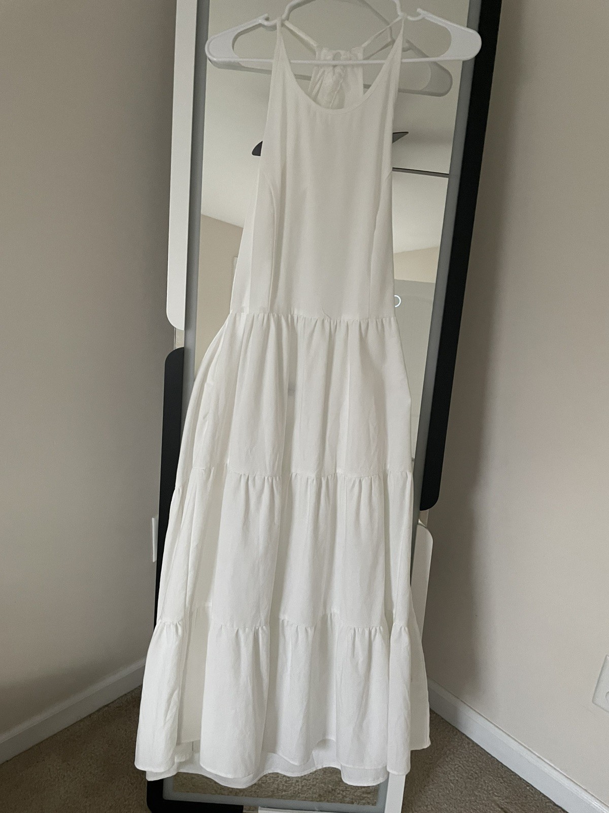 Petal and Pup Karine Halter Open Back 100% Cotton Dress – White Size 8/Medium