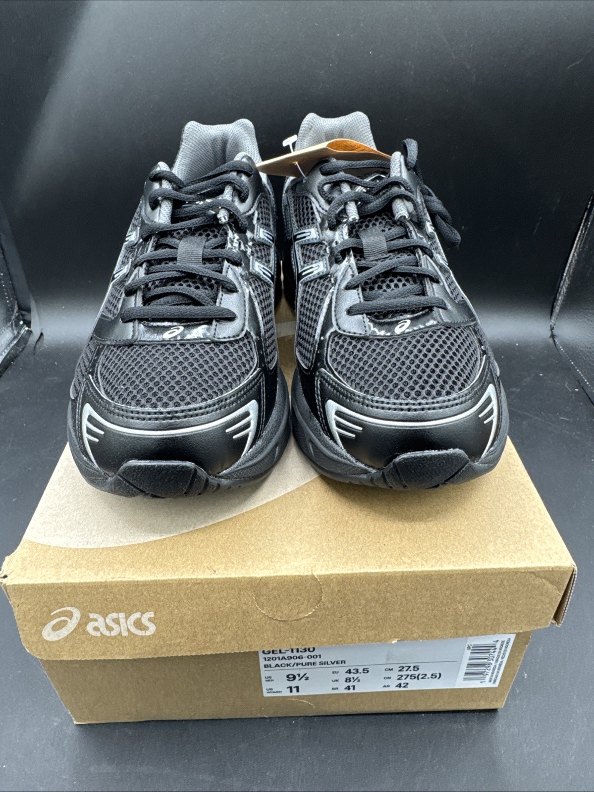 PICK SIZE – Asics Unisex Gel-1130 Black / Pure Silver Mesh Running Sneakers