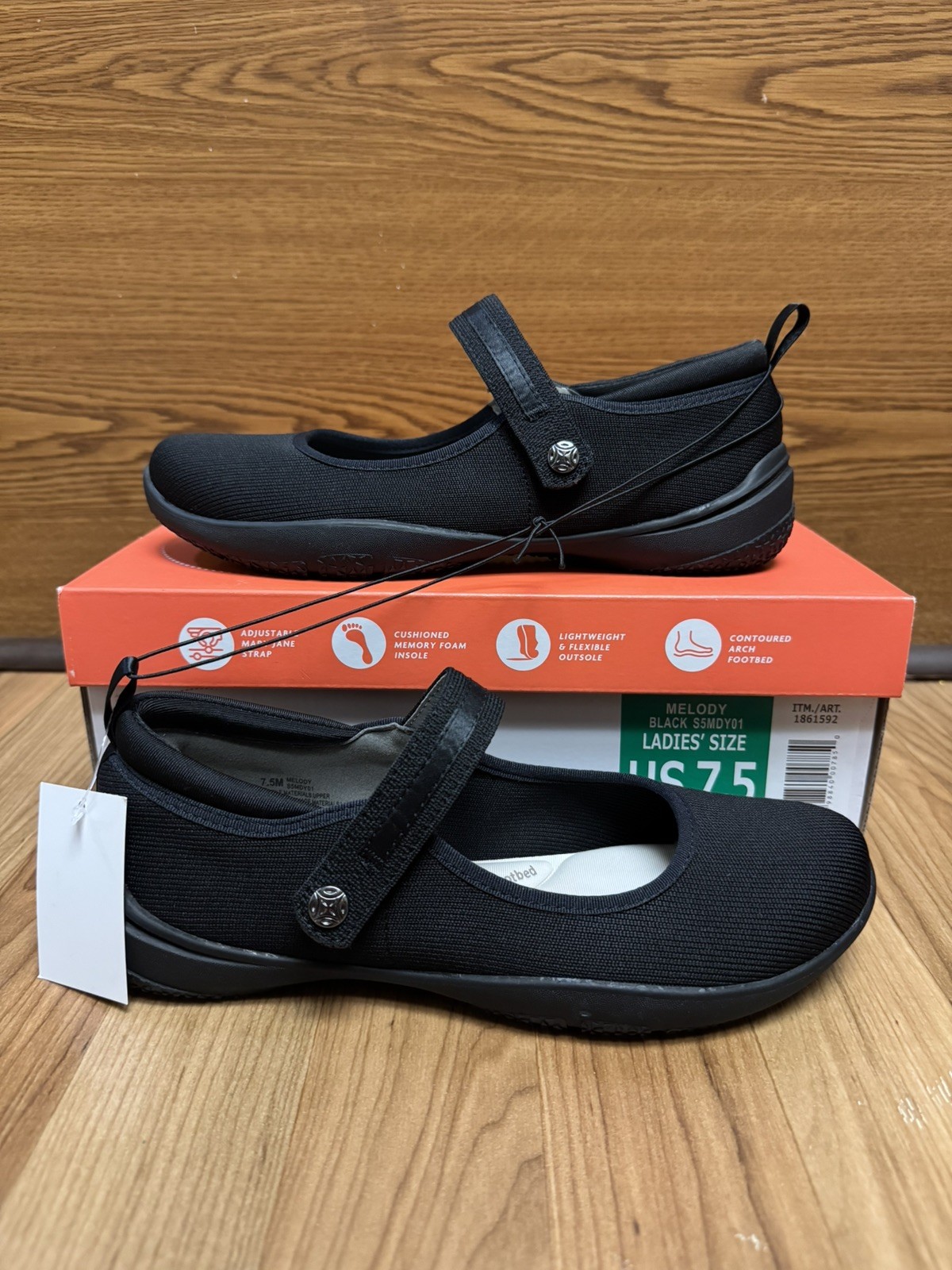 JSport Melody Women’s Mary Jane Comfort Shoes Black Size 7.5 NWT
