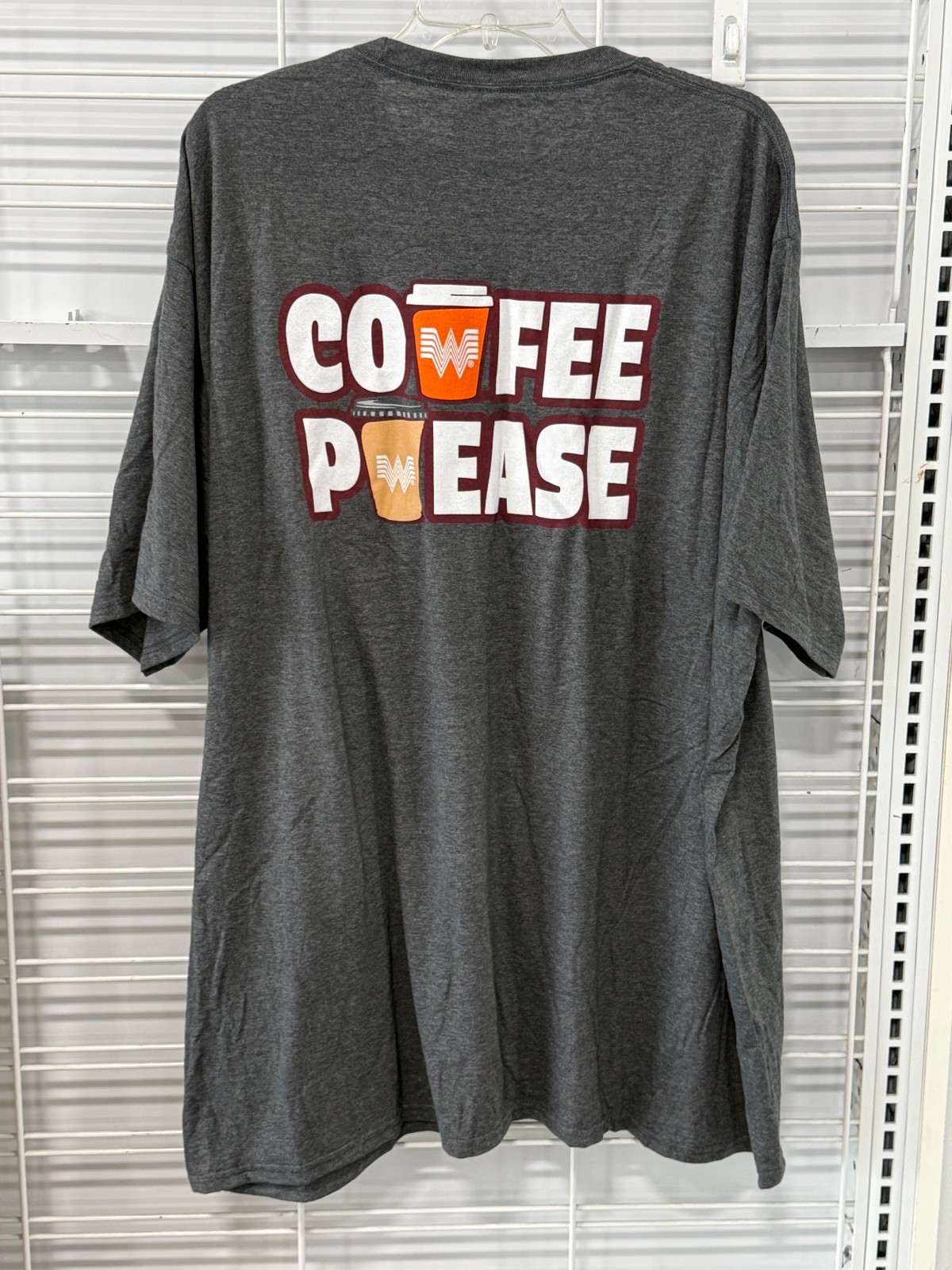Gray COFFEE PLEASE Whataburger T-Shirt *CHOOSE SIZE* Hamburger Restaurant Fan
