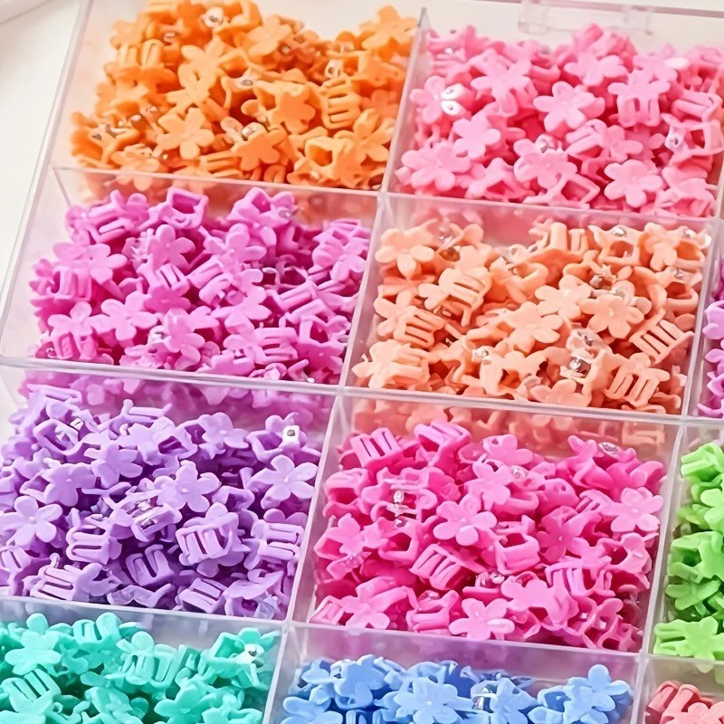 100Pc Mini Flower Hair Clip Flower Clips,Colorful Mini Hair Claw,for Women, Girl