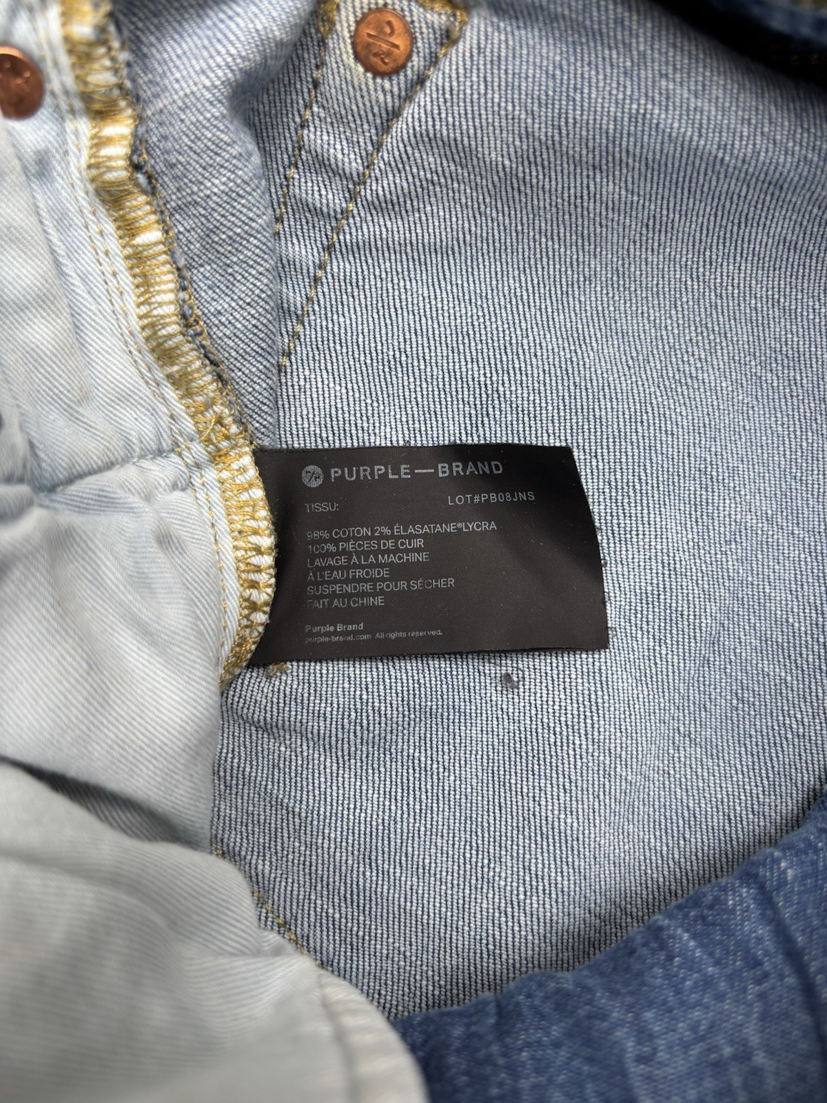 Purple Brand Light Wash Distressed Skinny Denim Jeans – No Back Tag