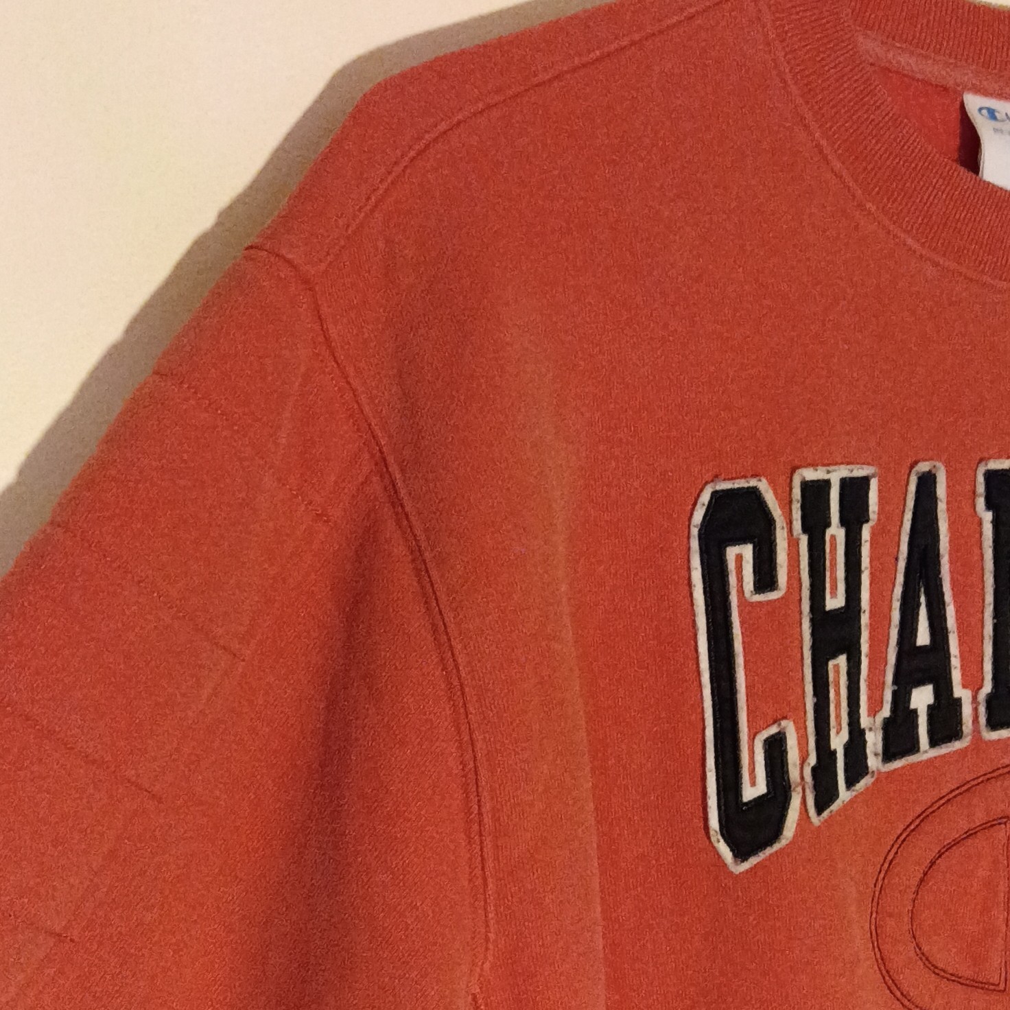 Champion Reverse Weave Sweatshirt Medium Rust Orange Embroidered Logo