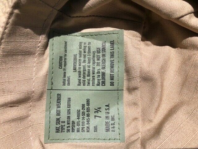 USGI Military Khaki Boonie Hat – US Army Tan Boonie- Military Spec- Made in USA