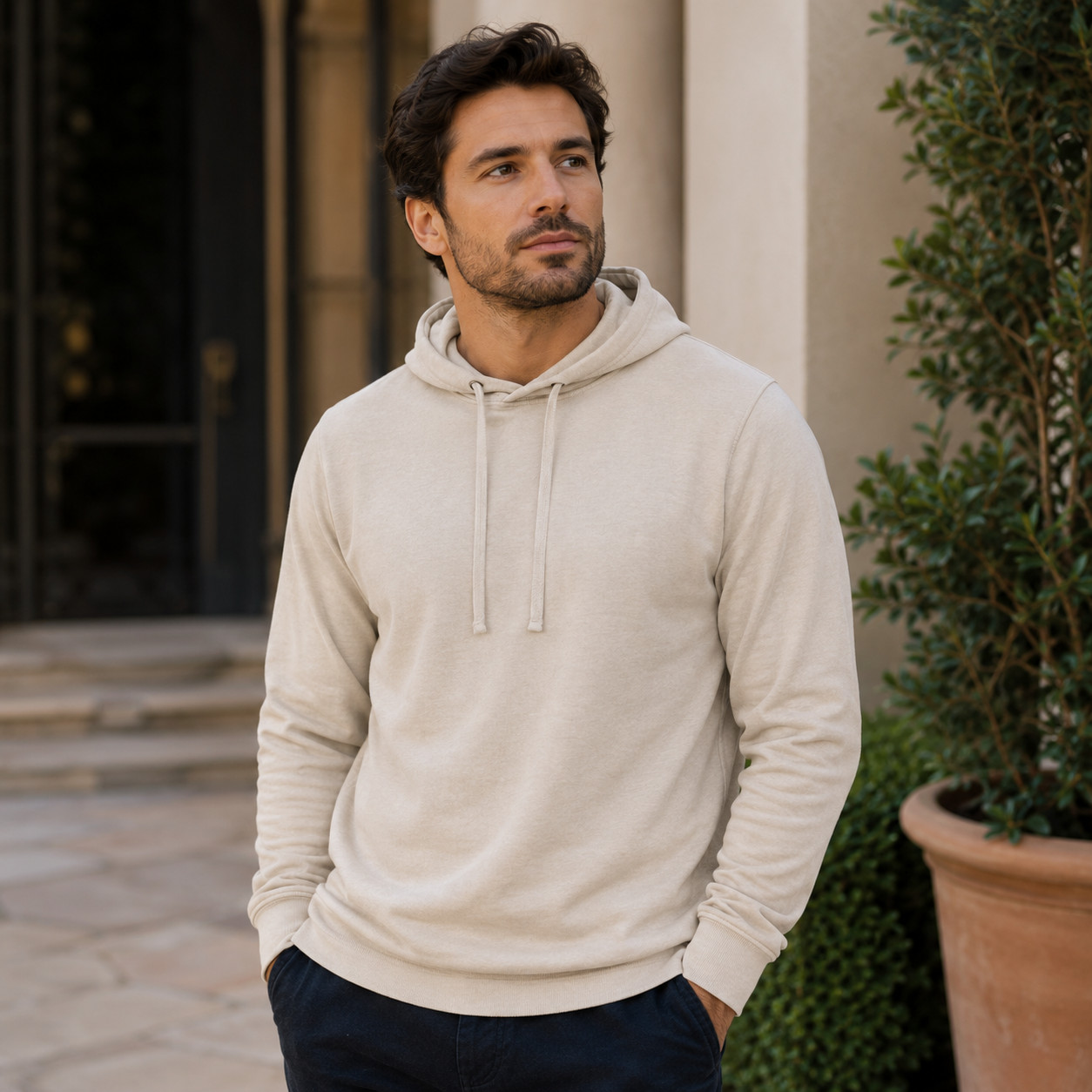 100% Combed Cotton Lightweight Hoodie Garment Dyed Pullover For All Seasons