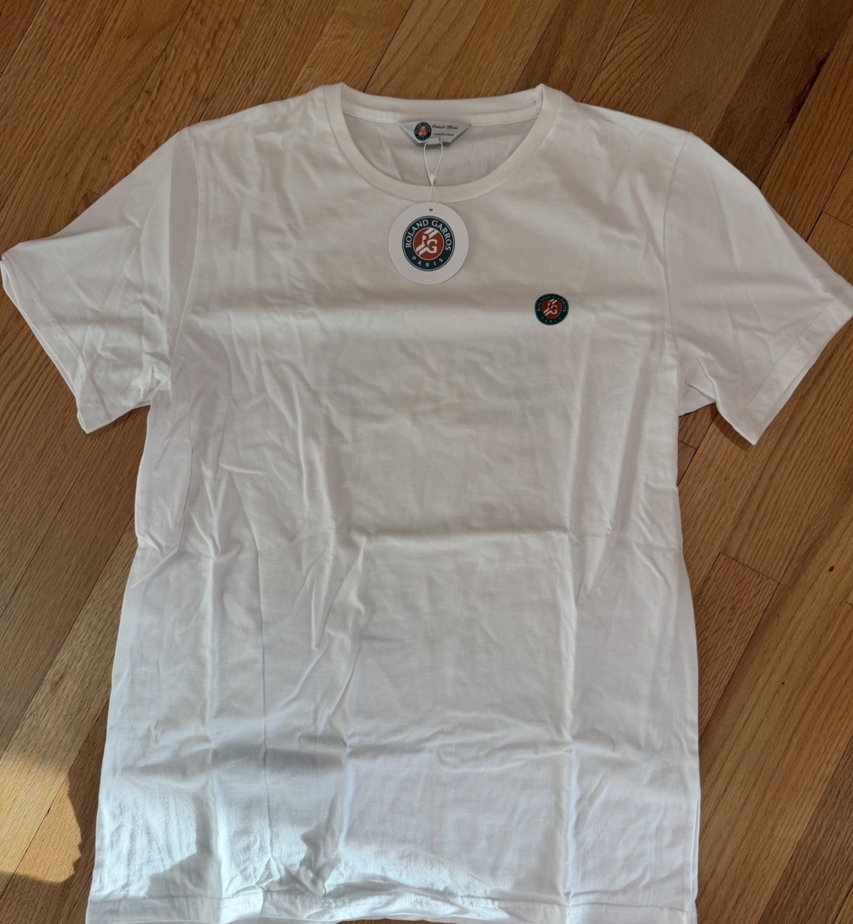 NEW! Roland Garros 2024 Official Poster T-Shirt (White L) (Fits Like USA Medium)