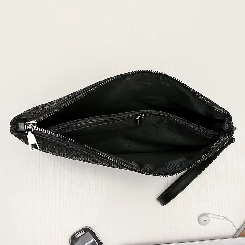 Fashion Business Men Day Clutch Durable Soft PU Leather Money Handbag Casual Mal