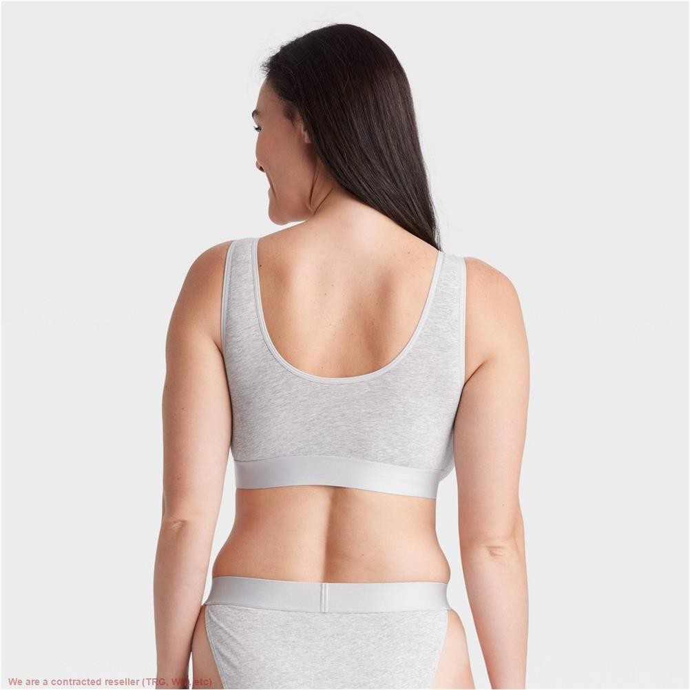 Women’s Cotton Stretch Unlined Scoop Bralette – Auden Gray L *SEE DEAL!!!*