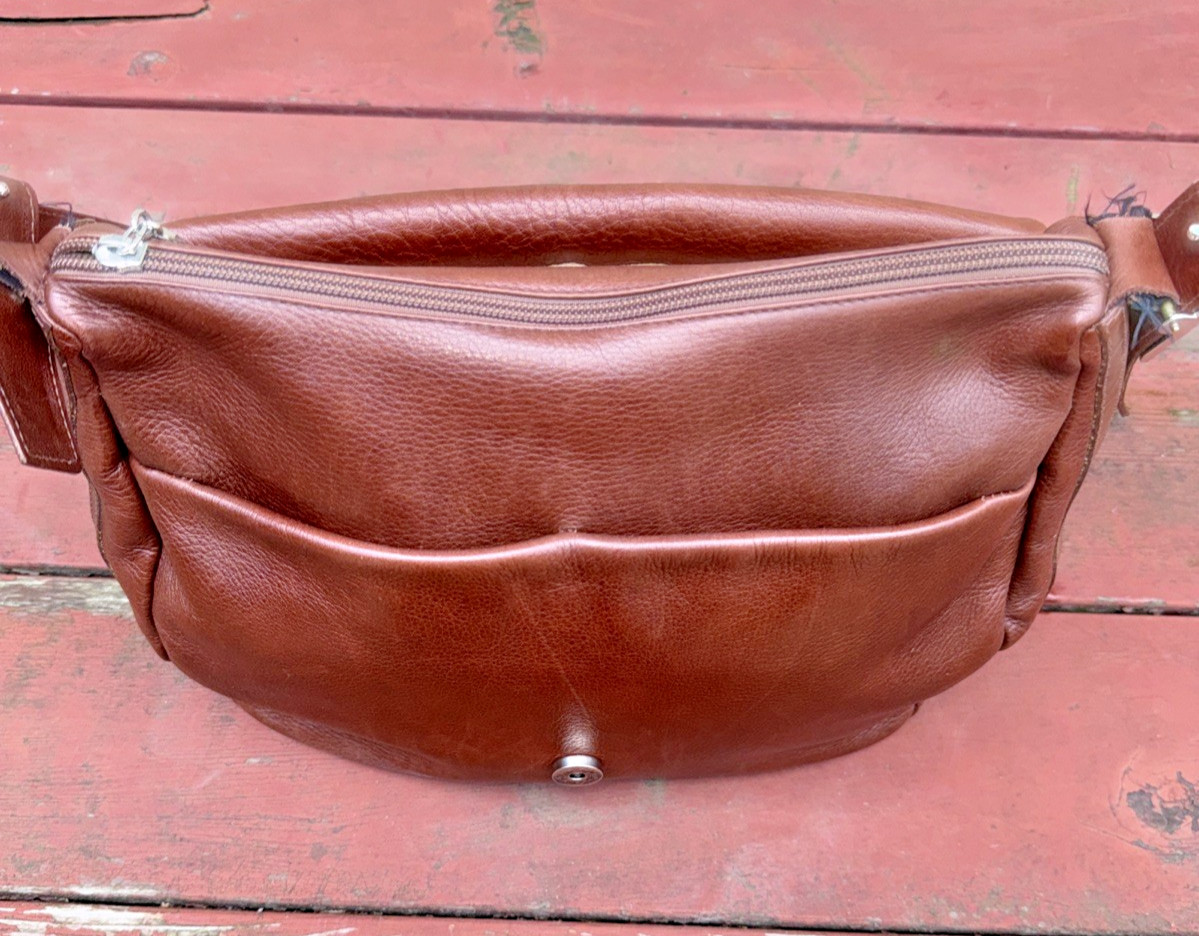 Tuscan’s Brown Italian All Leather Shoulder Satchel Mailbag Saddle Bag Adustable