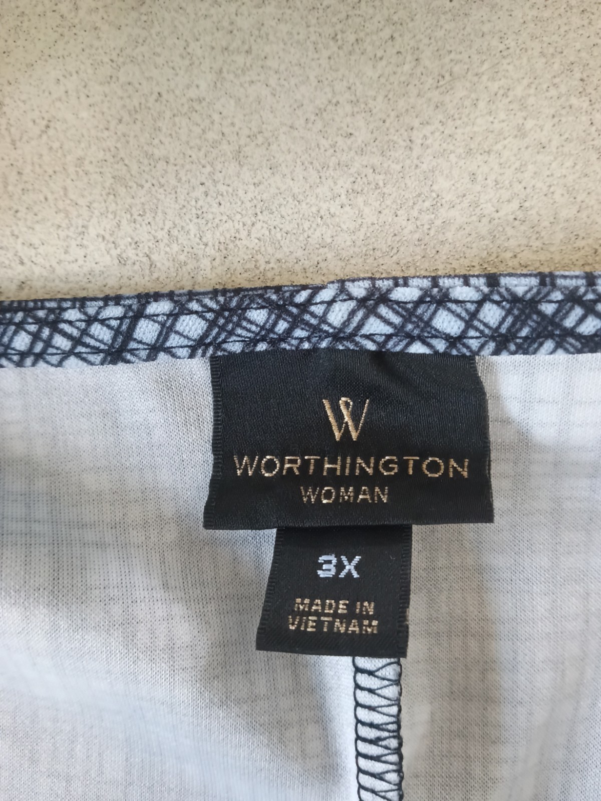 Worthington Shirt Size 3X Blue Checkered Blouse Casual Office or Career Wear