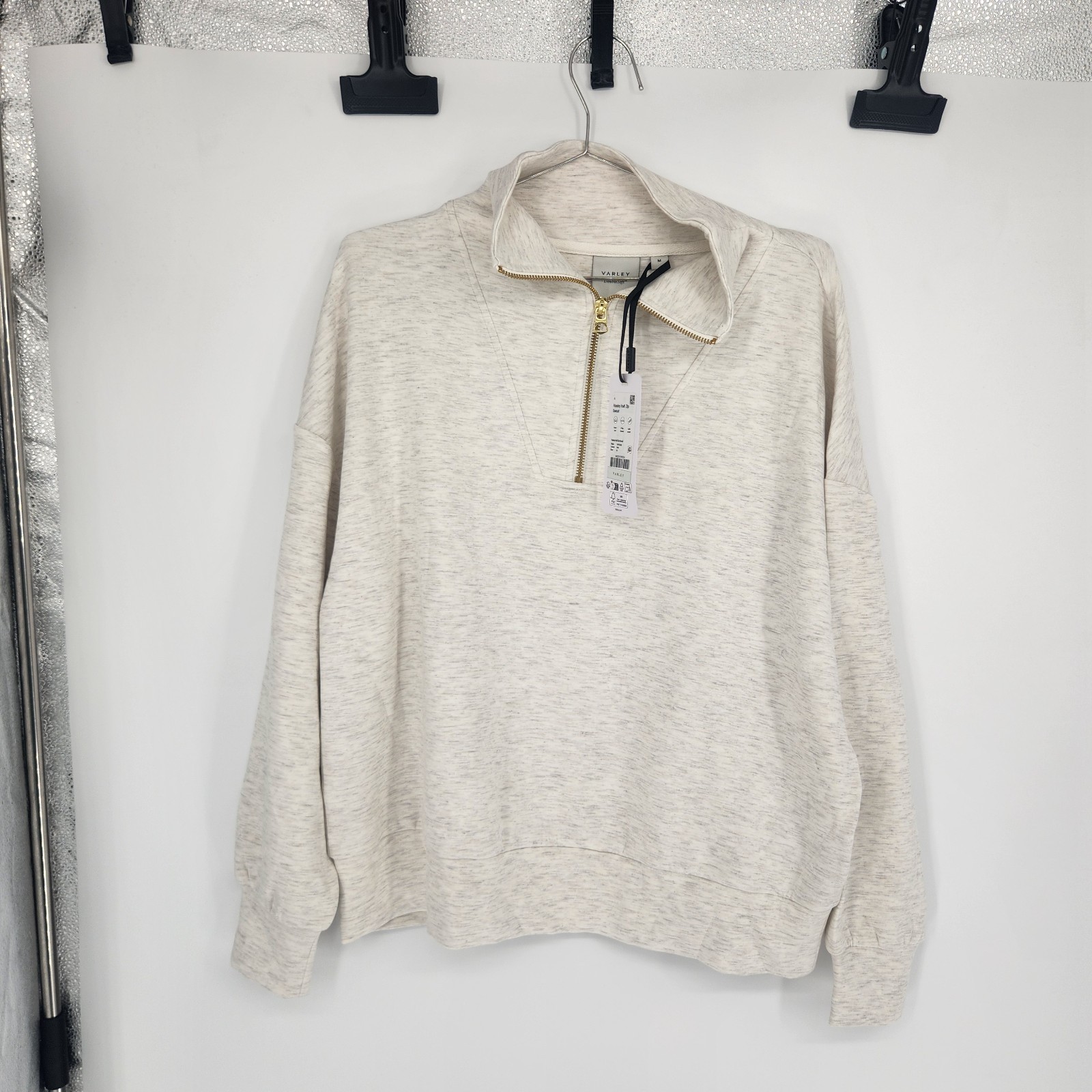 Varley Off-White Medium Hawley Half Zip Sweatshirt NWT