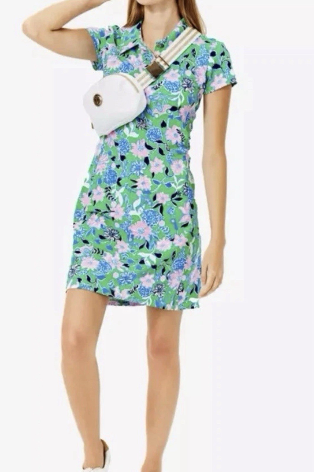 Lilly Pulitzer Frida Scallop Polo Dress Spearmint Golf XS NWT