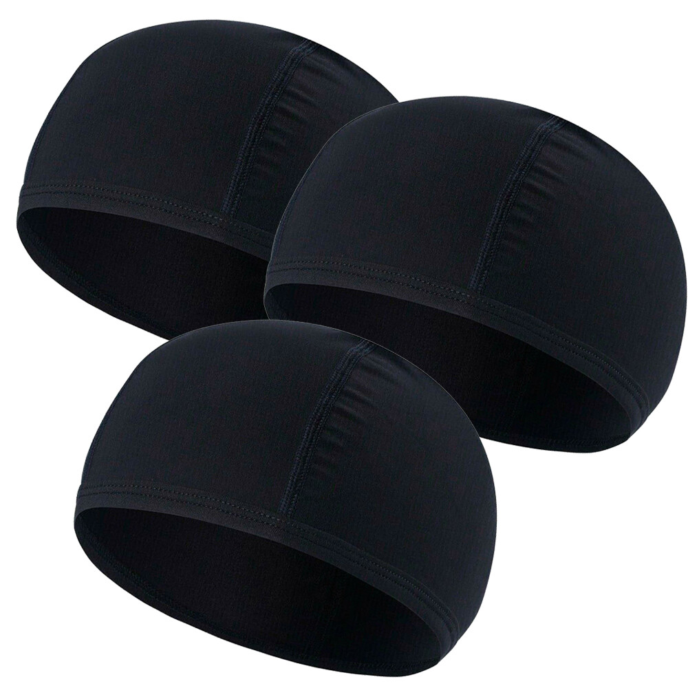 3 Pieces Under Helmet Skull Caps Cooling Sweat Wicking Helmet Liner Cycling Hat