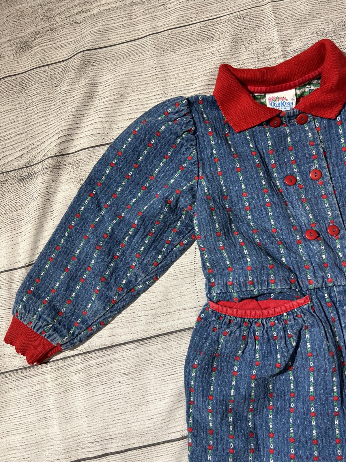 RARE OshKosh B’Gosh Vintage 90s Denim Jumper Romper Size 4T Girl’s Jumpsuit