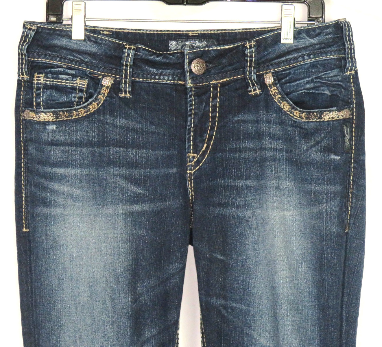 Silver SUKI Slim Boot Cut FLUD Denim Flap Pocket Stretch Jeans Women’s 31