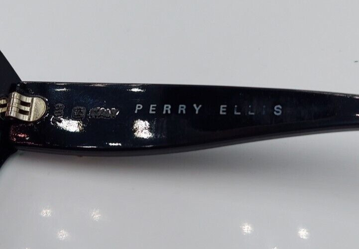 Vintage Perry Ellis P380 Black Oval Sunglasses Italy FRAMES ONLY