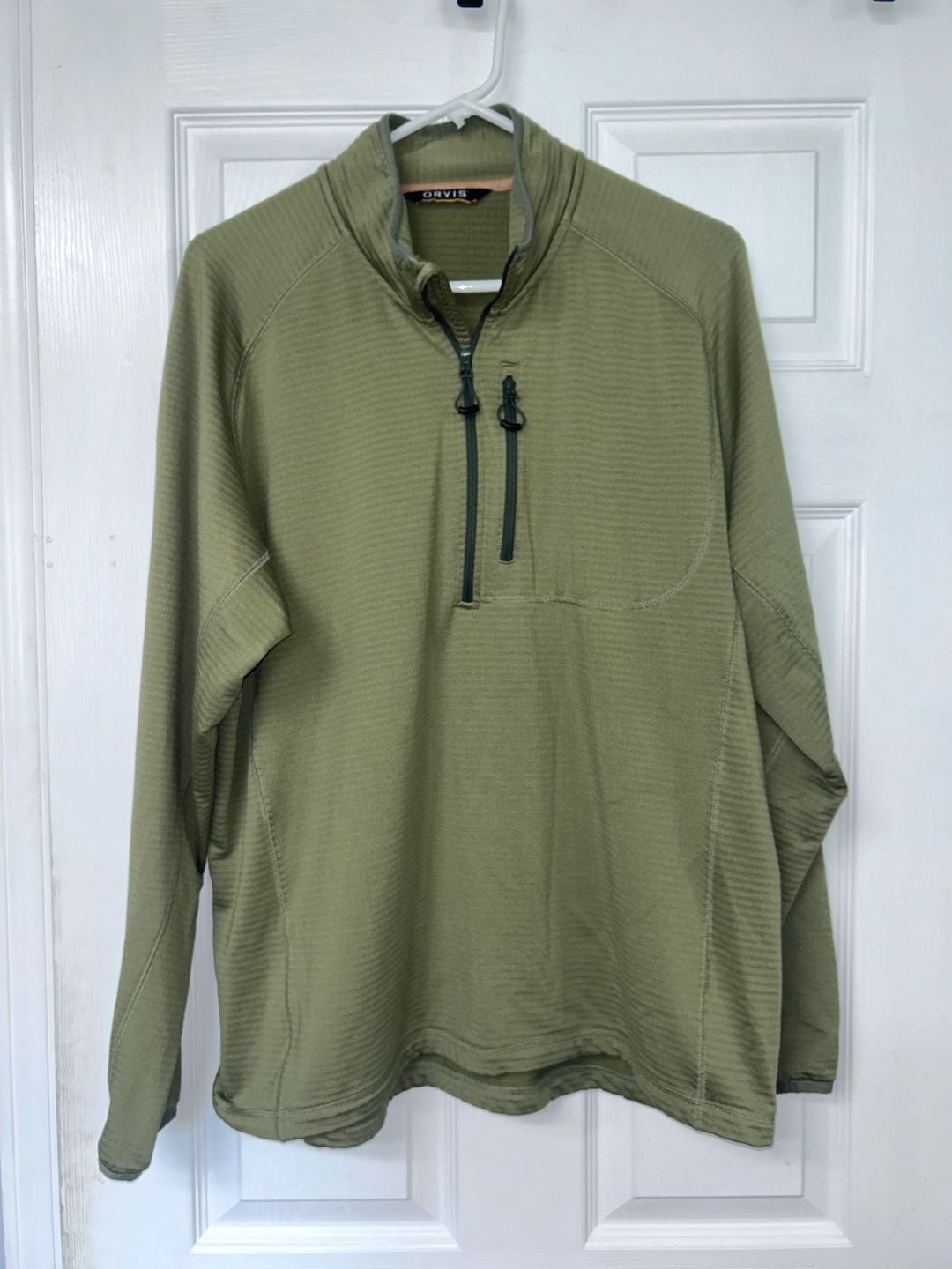 Orvis Grid Fleece Half-Zip Pullover Olive Green